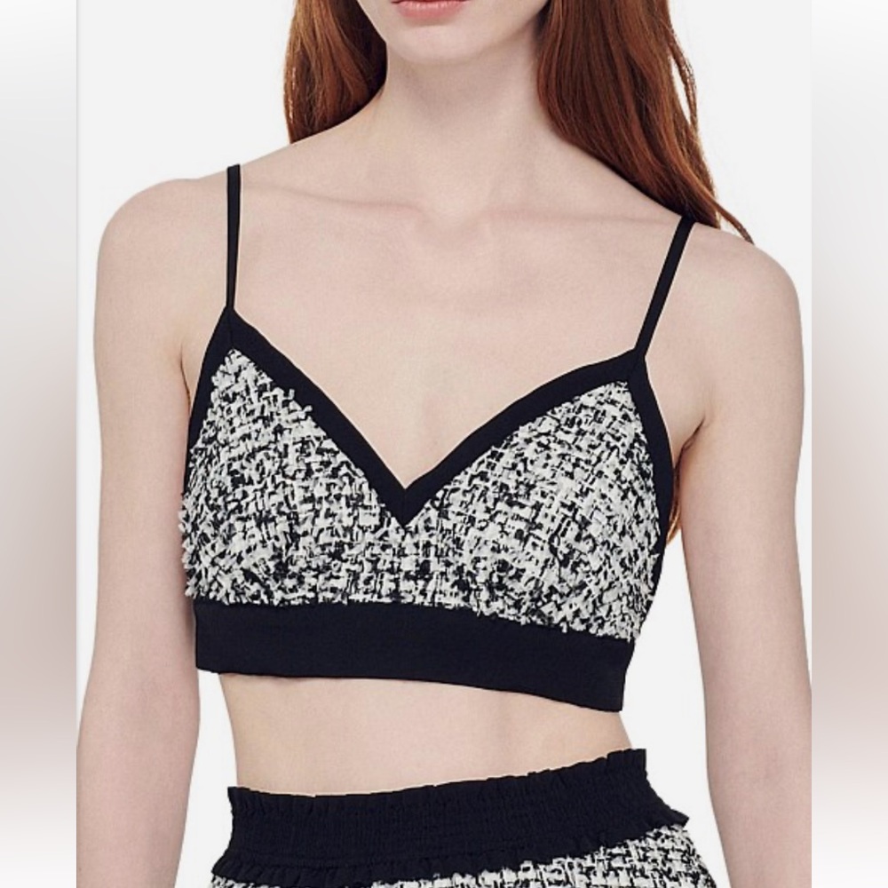 Sandro Tweed Bralette